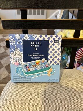 Roller Rabbit Blue and White Inflatable Pool Serve Tray